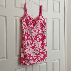 Tropical pink reversible sundress med/large floral